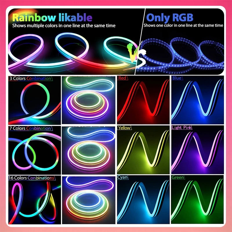 RGB IC LED Lighting Stripes Decoração A prova d agua