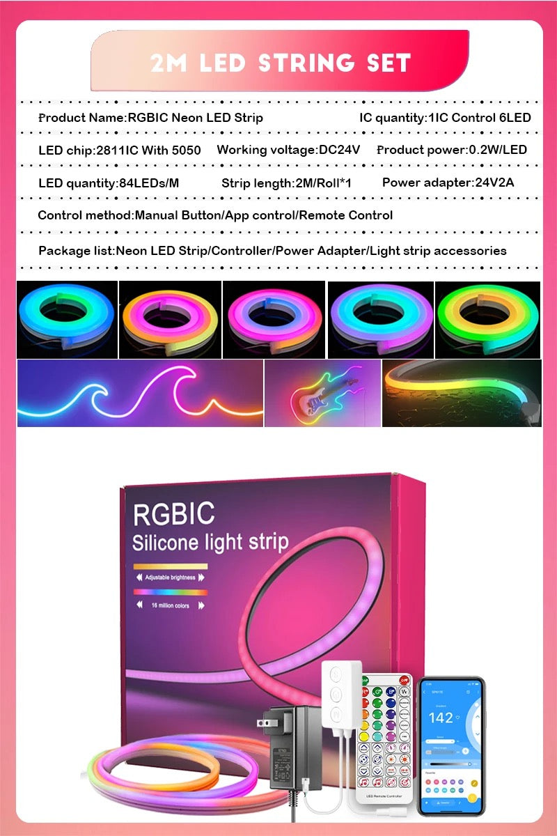 RGB IC LED Lighting Stripes Decoração A prova d agua