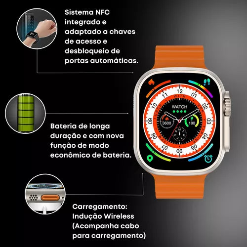 Smartwatch W68 Ultra Max Series 8 Nfc Tela 2,02 Lancamento