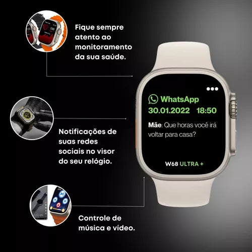 Smartwatch W68 Ultra Max Series 8 Nfc Tela 2,02 Lancamento