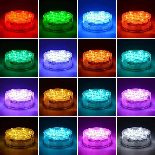 Luzes LED RGB IP68 Impermeável Para Festa de Casamento e Decoração