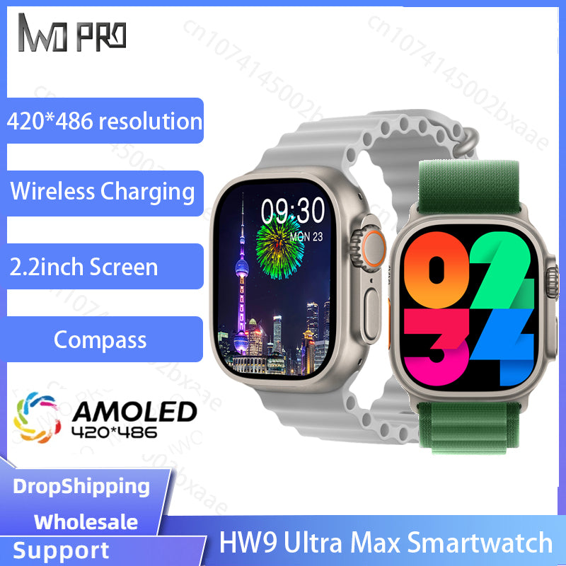 Smartwatch Hw9 Ultra Max Bussola Serie 9 Tela Amoled 2.2